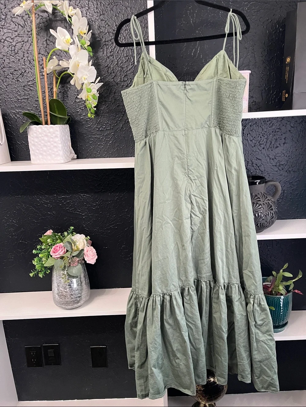 Light Sage Green Spaghetti Strap Maxi Dress - Casual Women's Dress